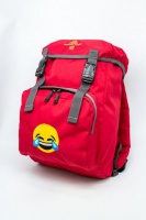 Red Mountain Graffiti 18 Laugh Emoji Backpack - Red Photo