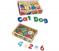 Melissa & Doug Magnetic Wooden Alphabet & Numbers Photo