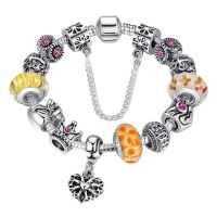 Bamoer Silver Charm Beads Bracelet - Yellow Photo