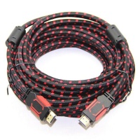HDMi Cable Braided 10m - Black & Red Photo