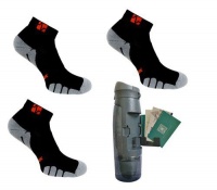 Vitalsox Men's 3 Pack Socks & Bottle - Pitch Black Photo