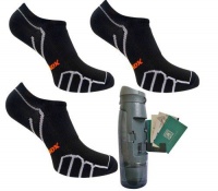 Vitalsox Men's 3 Pack Socks & Bottle - Super Black Photo