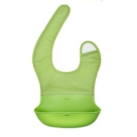 Silicone Roll Up Bib with Comfort-Fit Fabric Neck Photo