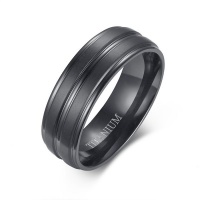 8mm Titanium Carbide Ring - Black Photo