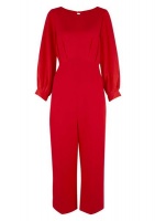 Closet London 2-In-1 Puff Sleeve Jumpsuit T3794 - Red Photo
