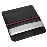 Leather MacBook Air 13" Sleeve with Strap - Black Photo