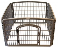 Shop Playpens Grey Pet Playpen with Gate for Dogs Photo