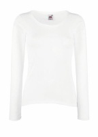 Fruit Of The Loom Women's Lady-Fit Classic Long Sleeve T-Shirt - White Photo