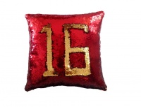 Iconix Mermaid Sequin Pillow Case - Red & Gold Photo