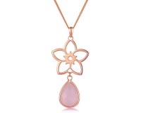 Frangipani Rose Gold Necklace - Rose Quartz Photo