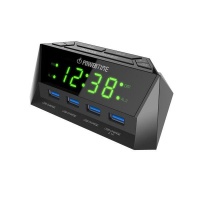 Beare Digital Alarm Clock Led Display 4 Usb - Green Photo