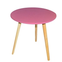 Eco - Side Table With Pinewood Legs - Pink Photo