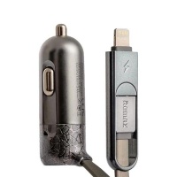 Remax Finchy 3.4A Single USB Car Charger - Grey Photo