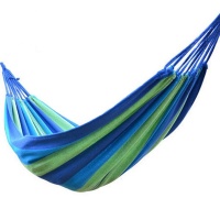 Hazlo Comfortable Cotton Folding Hanging Hammock - Blue Photo