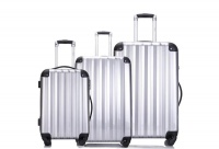 Hazlo 3 Piece ABS PC Hard Luggage Trolley Bag Set - Silver Photo