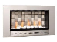 CHAD-O-CHEF Tiled Back Classic Gas Fireplace - Stainless Steel Photo