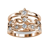 Destiny Arwen Ring Set with Swarovski Crystals - Rose Gold Photo