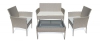 Fine Living - 4 Piece Rattan Jakarta - Light Grey Fine Living - 4 Piece Rattan Jakarta - Light Grey Photo