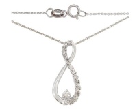 Miss Jewels 0.18ctw Diamond Pendant Necklace - White Gold Photo