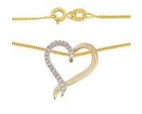 Miss Jewels 0.15ctw Diamond Heart Gold Pendant Necklace Photo