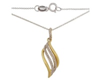 Miss Jewels 0.15ct Diamond 10kt Gold Pendant WG Chain Photo