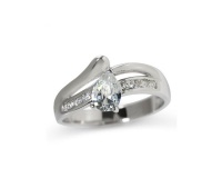Miss Jewels 0.87ctw CZ Sterling Silver Dress Ring Photo