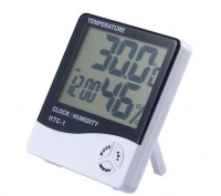 Digital Temperature & Humidity Thermometer Indoor Clock Photo