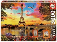Educa Sunset In Paris 3000 Piece Puzzle Photo