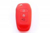 Silicone Car Key Protector for Ford Flip Key Type 3 -Red Photo