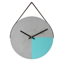 Handcrafted Cement Wall Clock - Turquoise Photo