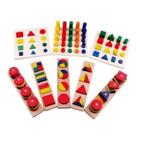 Wooden Shape Puzzle Toys for Kids - Set of 8 Photo