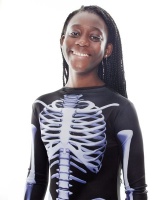 Kalabazoo Girls Skeleton Jumpsuit Costume - Photo