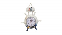 Nautical Hanging Clock with Sail Boats Photo