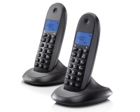Motorola C1002 Duo Cordless Dect Phones - Black Photo