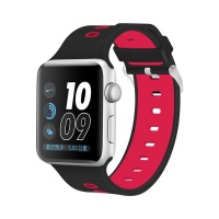 Apple Killerdeals 38mm Silicone Strap for Watch - Black & Red Photo