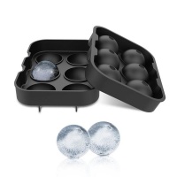 Gin Tribe - 6 Giant Ball Boulders for Gin Ice Ball Tray - Black Photo
