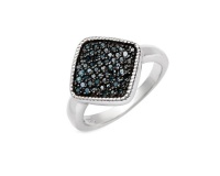 Miss Jewels 0.27ct Diamond Sterling Silver Ring - Blue Photo