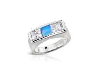 Miss Jewels- Sterling Silver Created Opal and CZ Ring Photo