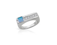 Miss Jewels- Sterling Silver Created Opal Dress Ring Photo