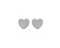 Miss Jewels Sterling Silver CZ Heart Stud Earrings Photo