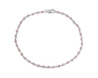 Miss Jewels Pink CZ Tennis Bracelet in 925 Silver Photo