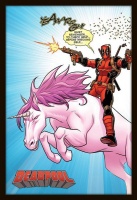 Deadpool - Unicorn Poster with Black Frame Photo
