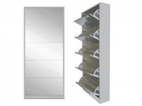 Softy Home 5 Door Mirror Shoe Cabinet - Grey Photo