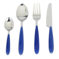 Tognana - Glossy Blue Handle Cutlery Set - Set of 24 Photo