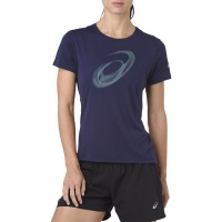 ASICS Women's Silver Graphic Short Sleeves Training Top - Blue Photo