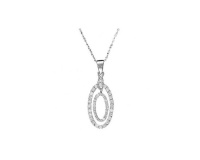 Miss Jewels 1.70ctw CZ Pendant and Chain in 925 Sterling Silver Photo