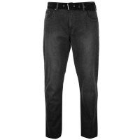 Pierre Cardin Men's Web Belt Jeans - Grey Wash [Parallel Import] Photo