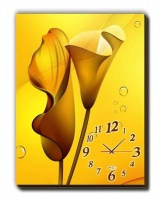 LASA Decorative Wall Art Painting with Clock - Lily Photo