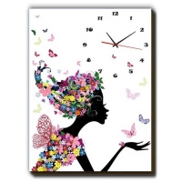 LASA Wall Art Painting with Clock - 1 Fairy Photo