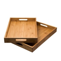 Regent - Bamboo Tray With Handle - Set of 2 Photo